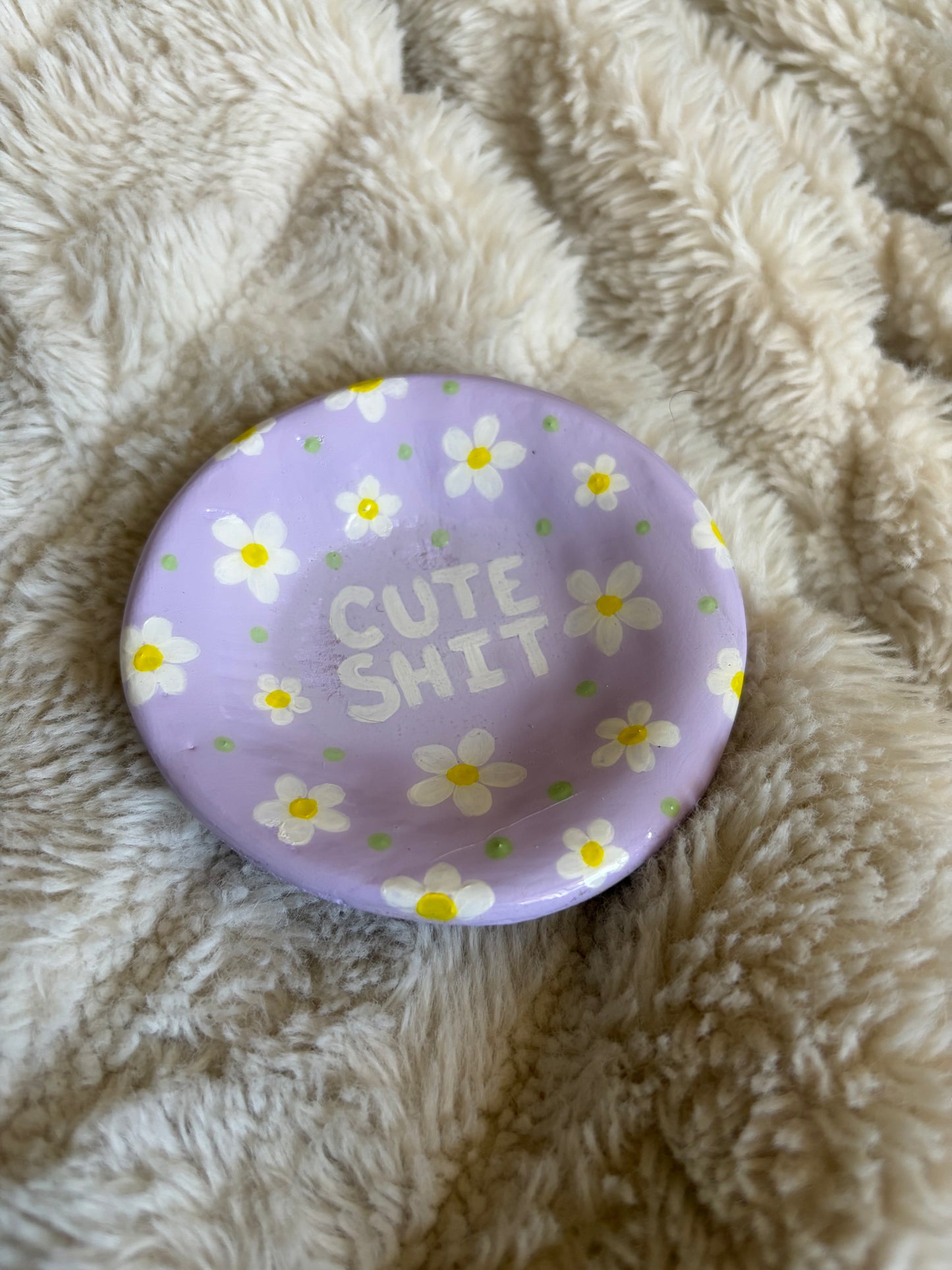 Daisy Trinket Tray “Cute Shit”