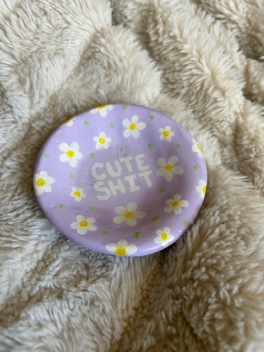 Daisy Trinket Tray “Cute Shit”
