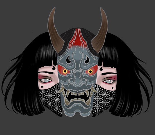 Girl with mask (pattern)