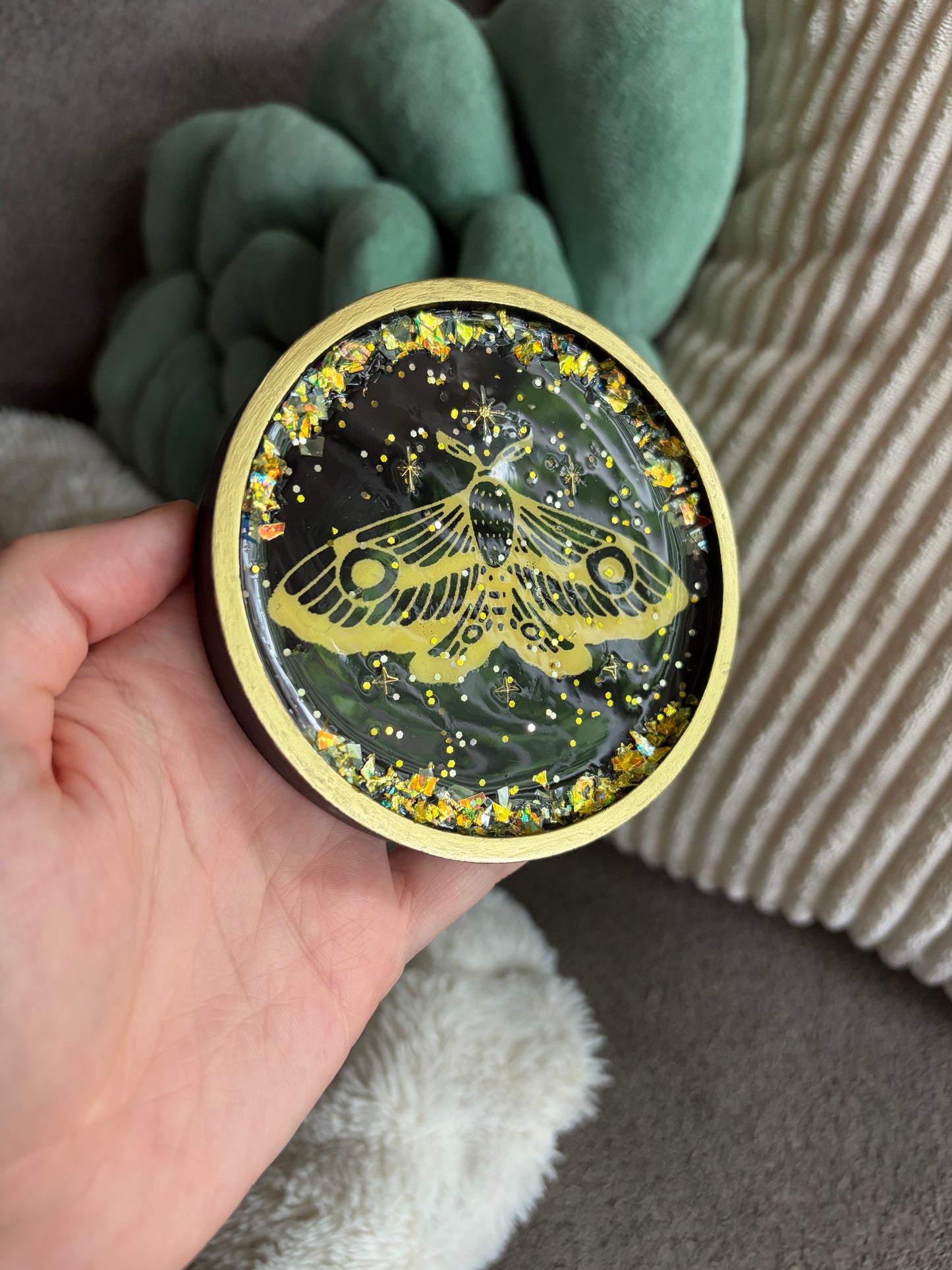 Moth Trinket Dish (Black/Gold)
