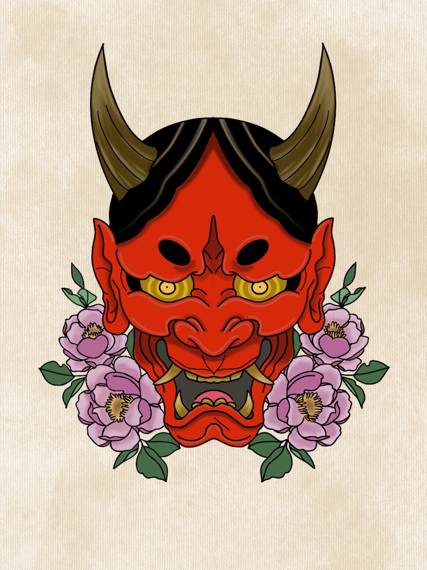Oni Mask Print