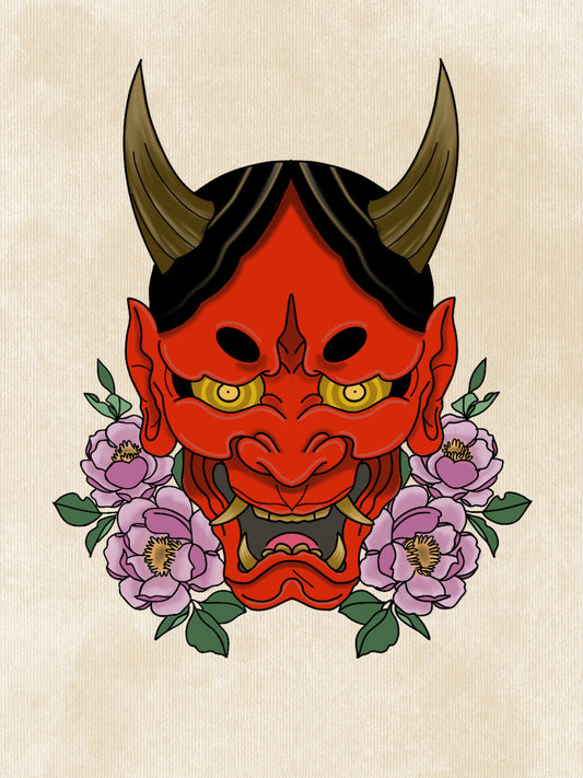 Oni Mask Print